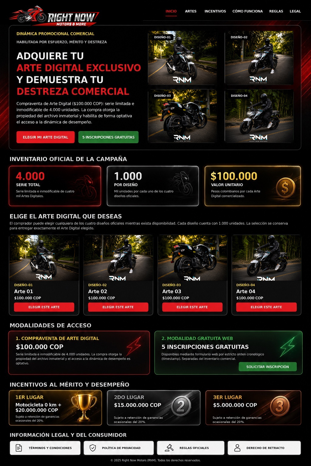 Right Now Motors & More — página principal